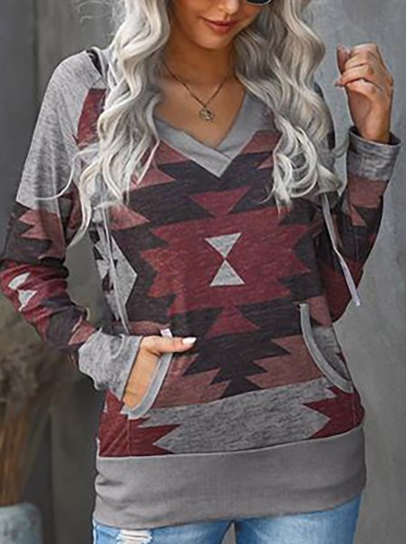 Tribal Shirt Sleeve Sweatshirt, Gray, Hoodies & Sweatshirts