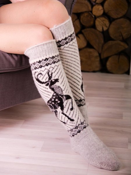 

Animal Elk Knitted Socks, As picture, Socks