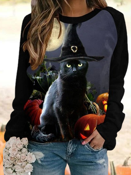 

Halloween limit Casual Household Daily Vintage Animal Loosen Cotton Blends Sweatshirt, Sweatshirts & Hoodies