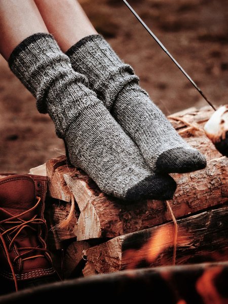 

Simple Thick Needle Knit Socks, As picture, Socks