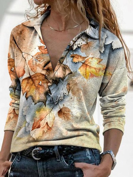 

Leaves Casual Regular Fit Shirts & Tops, Yellow, Tees & T-shirts