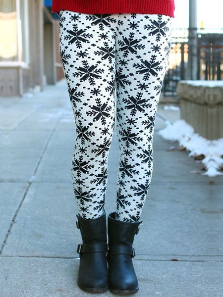 

Printed Pants, White, Leggings