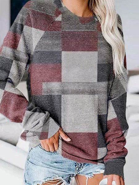 

Casual Checked/Plaid Shirts & Tops, Gray, Tops