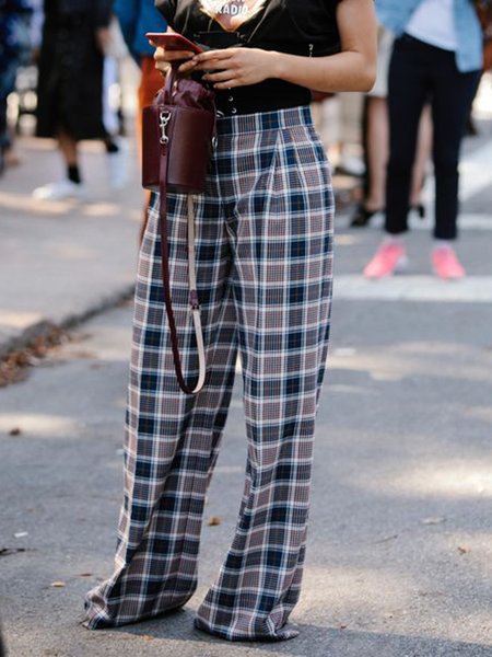 

Regular Fit Pants, As picture, Wide Leg Pants