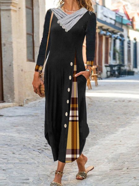 

Regular Fit Casual Dresses, Black, Maxi Dresses