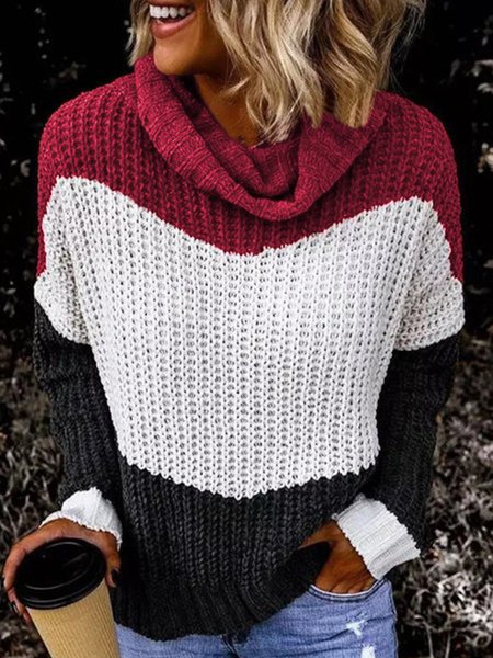 

Casuale Solido Maniche Lunghe Maglione, Multicolore, Sweater