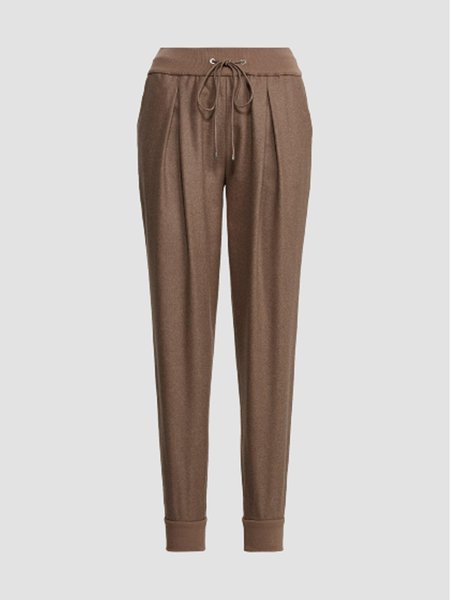 

Vintage Casual Elegant Loose Pants, Khaki, Pants