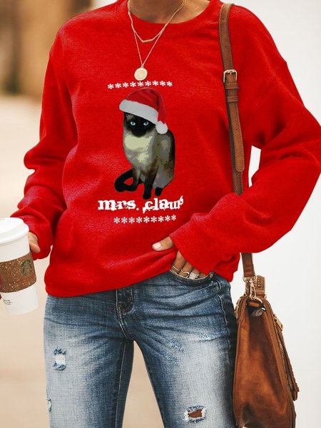 

Mrs. Claws Siamese Cat Ugly Christmas Sweater, Red, Hoodies&Sweatshirts