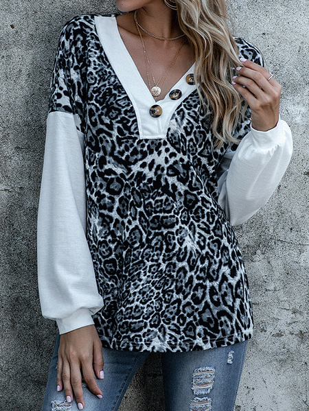 

Casuale Allentare Leopardo Camicie & Top, Blouses & Shirts