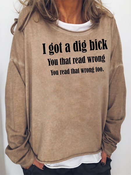 

I Got a Dig Bick Sweatshirt, Khaki, Hoodies&Sweatshirts