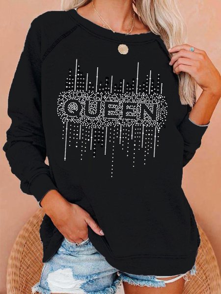 

Loosen Statement Sleeve Letter Sweatshirt, Black, Hoodies & Sweatshirts
