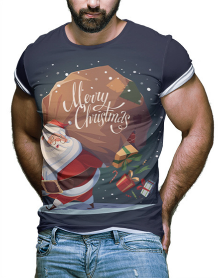 

Christmas Short Sleeve Crew Neck Shirts & Tops, As picture, Men's t-shirts