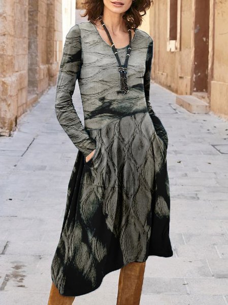 

Casual Regular Fit Dresses, As picture, Midi Dresses