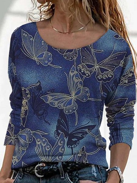 

Vacation Butterfly Shirts & Tops, Blue, T-Shirts