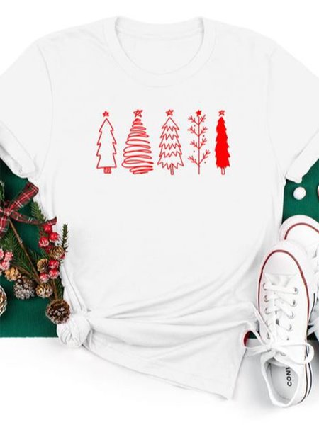 

Christmas Tree Sketches Pine Tree SimpleSweatshirt, White, T-shirts