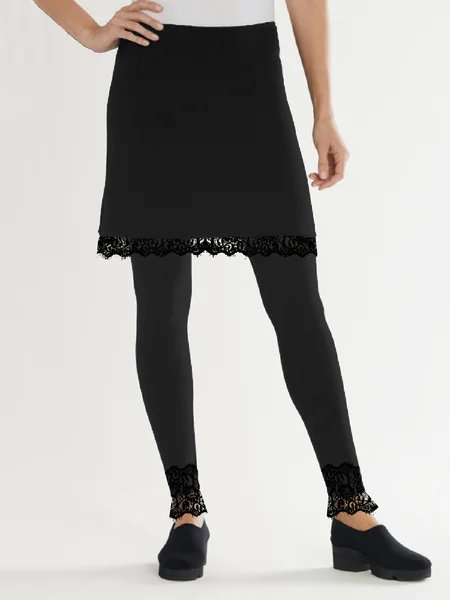 

Vintage Black Lace Solid Pants, Leggings