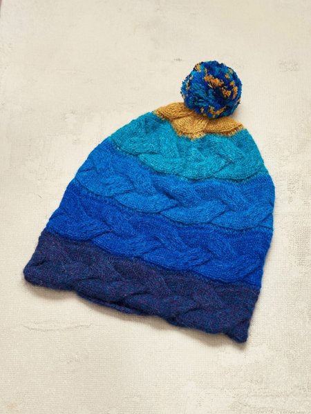 

Mixed Color Striped Woven Twist Hat, As picture, Hats