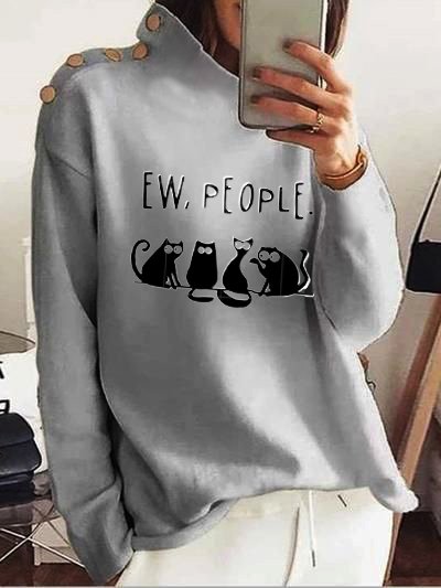 

Plain Simple Off Shoulder Loosen Sweatshirt, Gray, Hoodies & Sweatshirts