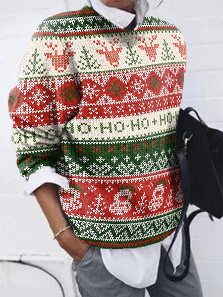 

Christmas Loosen Wool/Knitting Sweater, Green, Knitwear & Sweaters