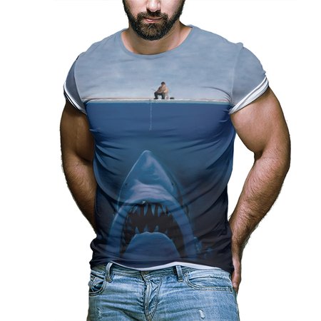 

Beach Short Sleeve T-shirt, As picture, Men's t-shirts