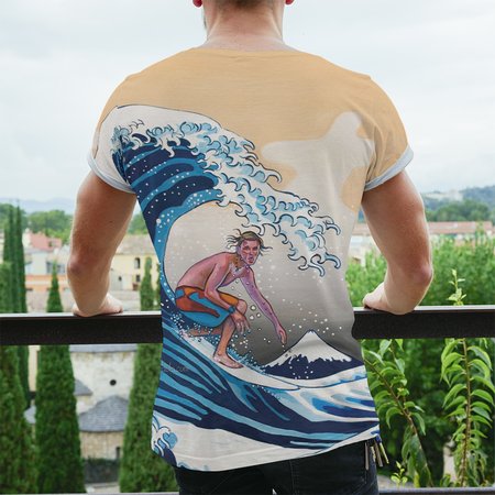 

Casual Crew Neck Short Sleeve T-shirt, As picture, Men's t-shirts