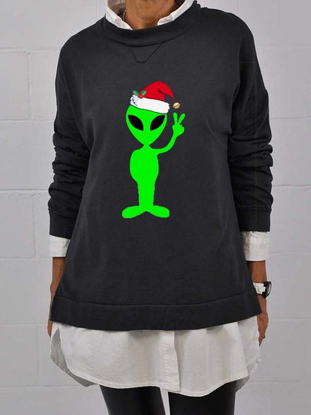 

Cotton Blends Casual Sweatshirt, Black, Hoodies & Sweatshirts