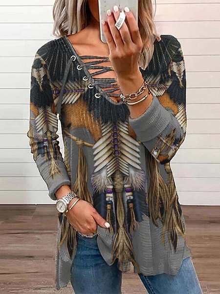 

Tribal Vintage Shirts & Tops, As picture, T-Shirts