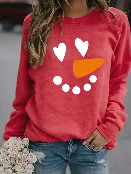 Christmas snowman women's sweatshirt, Red, Hoodies&Sweatshirts