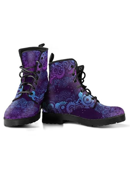 

Retro Ethnic Print Martin Boots, As picture, Boots