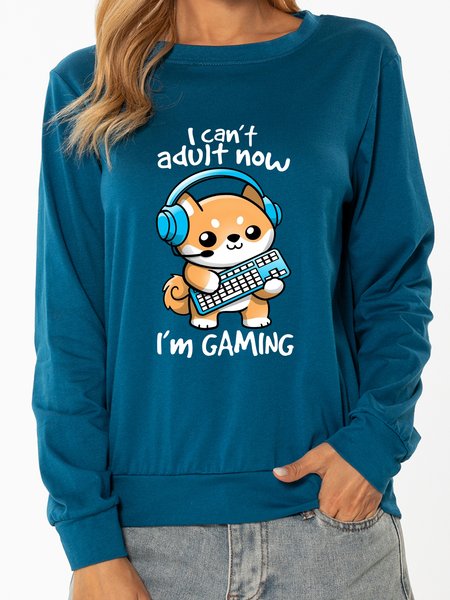 

Unocis I'm Gamming Printed Sweatshirt, Blue, Sweatshirts