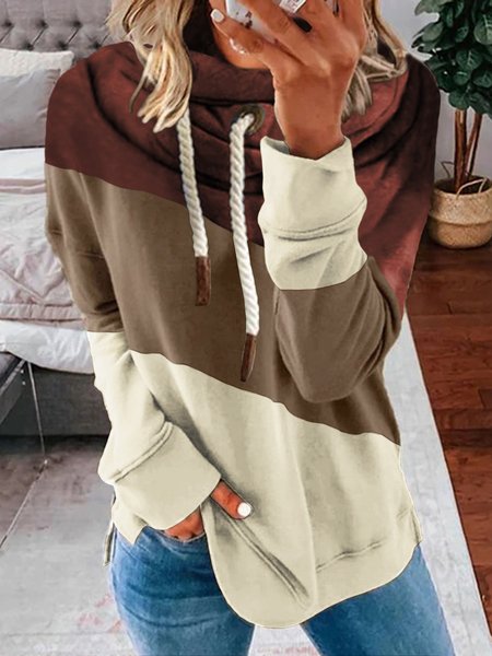 

Solid Loosen Casual Sweatshirt, Red brown, Hoodies & Sweatshirts