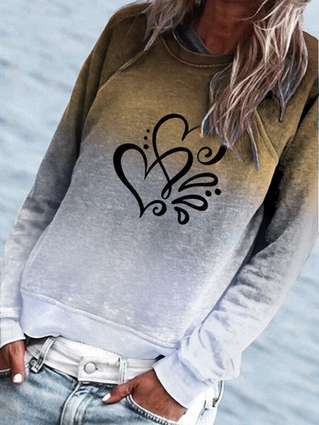 

Crew Neck Casual Sweatshirt, As picture, Hoodies & Sweatshirts