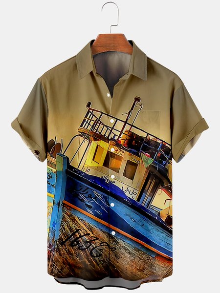 

Shirt Collar Party Shirts, Yellow, Men's Floral shirt