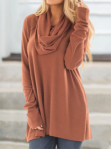 

Plus size Long Sleeve Casual Shirts & Tops, Rust, T-Shirts