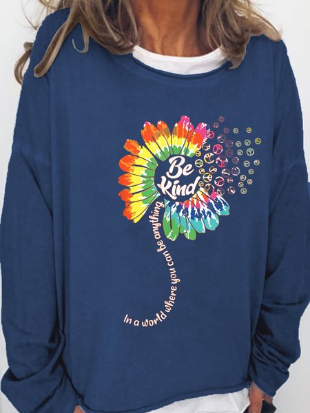 

In A World Where You Can be Anything Be Kind Caual Sweatshirt, Deep blue, Hoodies&Sweatshirts