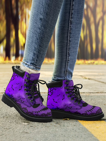 

Halloween Grimace Bat Martin Boots, As picture, Boots
