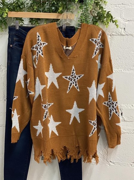 

Casual V Neck Sweater, Khaki, Knitwear & Sweaters