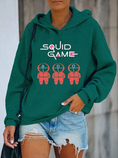 

Hooded Casual Sweatshirt, Green, Hoodies & Sweatshirts