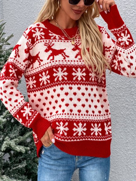 

Off Shoulder Vacation Sweater, Red, Pullovers