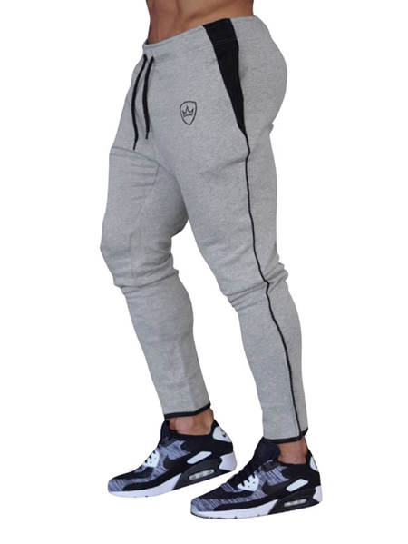 

Men's Spliced ​Casual Sports Trousers, Light gray, Pants