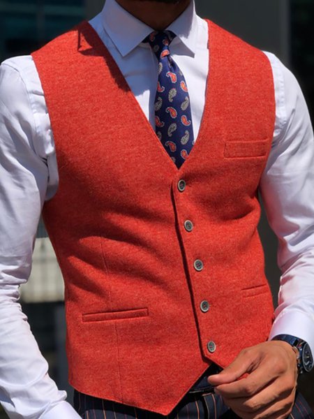 

V Neck Sleeveless Vests, As picture, Outerwear