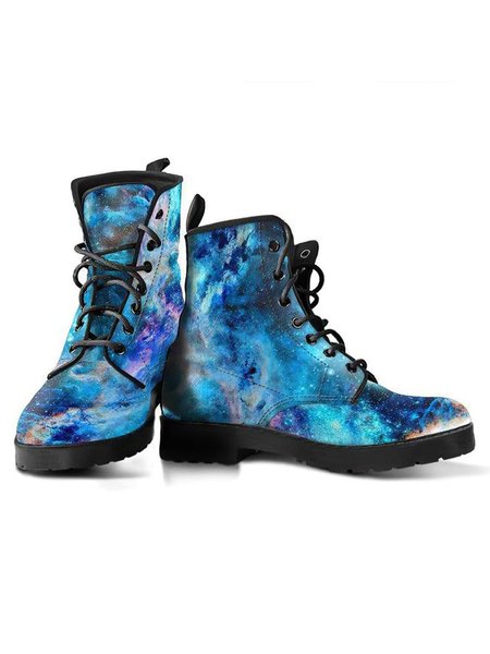 

Casual Star Print Martin Combat Boots, As picture, Boots