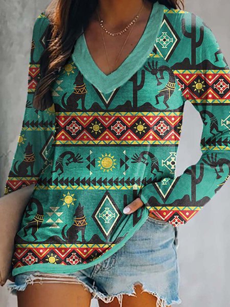 

Loosen Vintage Tribal Shirts & Tops, As picture, T-Shirts