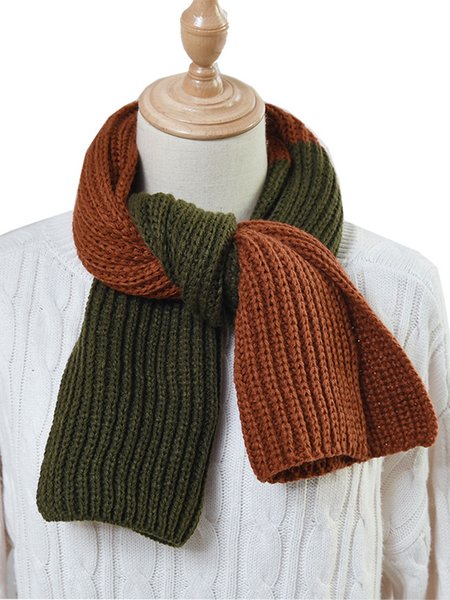 

Casual Color-blocking Warm Scarf, Caramel, Scarves&Gloves