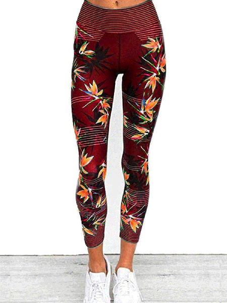 

Floral Skinny Leggings, Wine red, Leggings