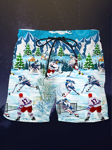 

Printed Pants, Blue, Men's shorts