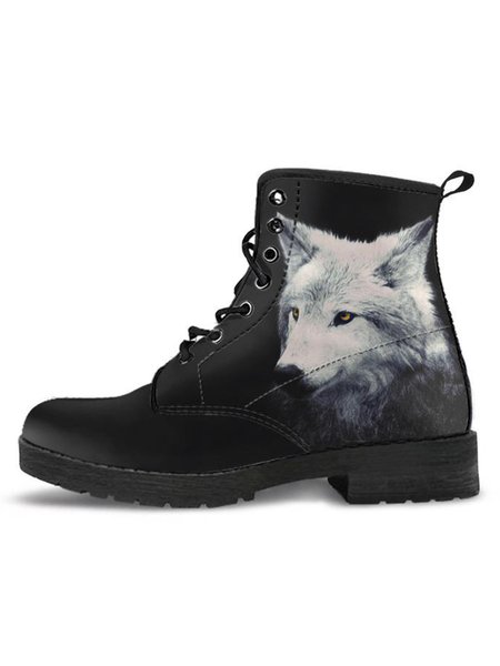 

Casual Personality Wolf Martin Boots, As picture, Boots