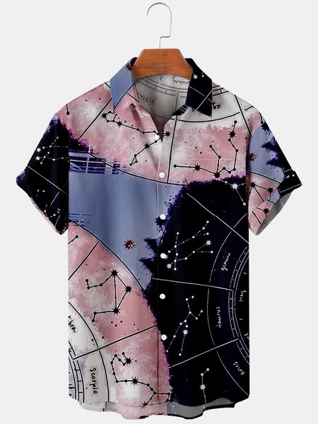 

Short Sleeve Vacation Shirts, Black, Men's Floral shirt