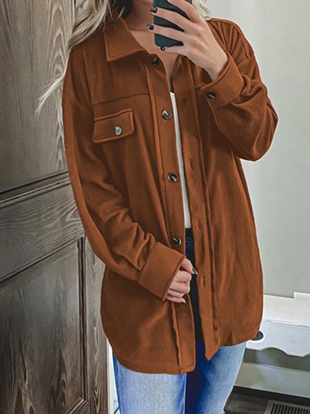 

Loosen Lapel Plain Outerwear, Caramel, Coats & Jackets