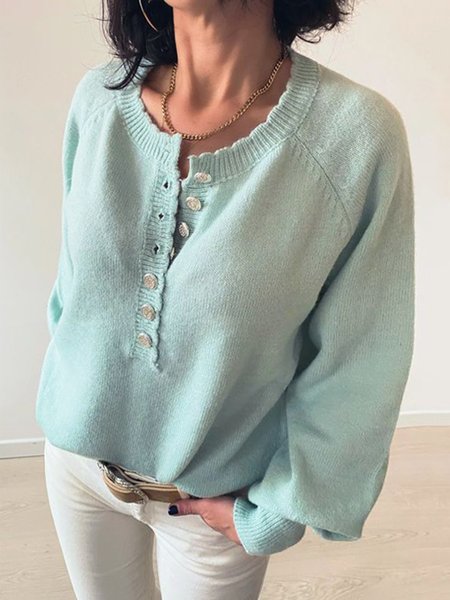 

Plain Wool/Knitting Casual Sweater, Green, Sweaters & Cardigans